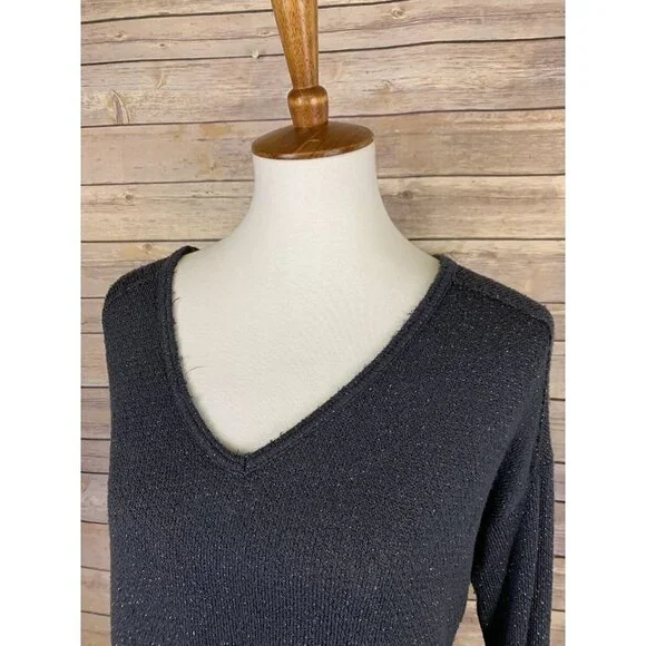 Bethany Mota Womens Small Sweater Metallic V Neck Lightweight Top - Picture 2 of 8